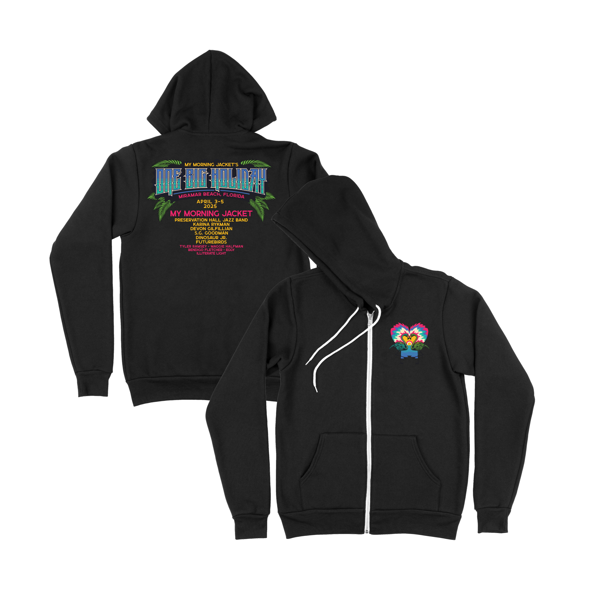 One Big Holiday 2025 Lineup Zip Up Hoodie