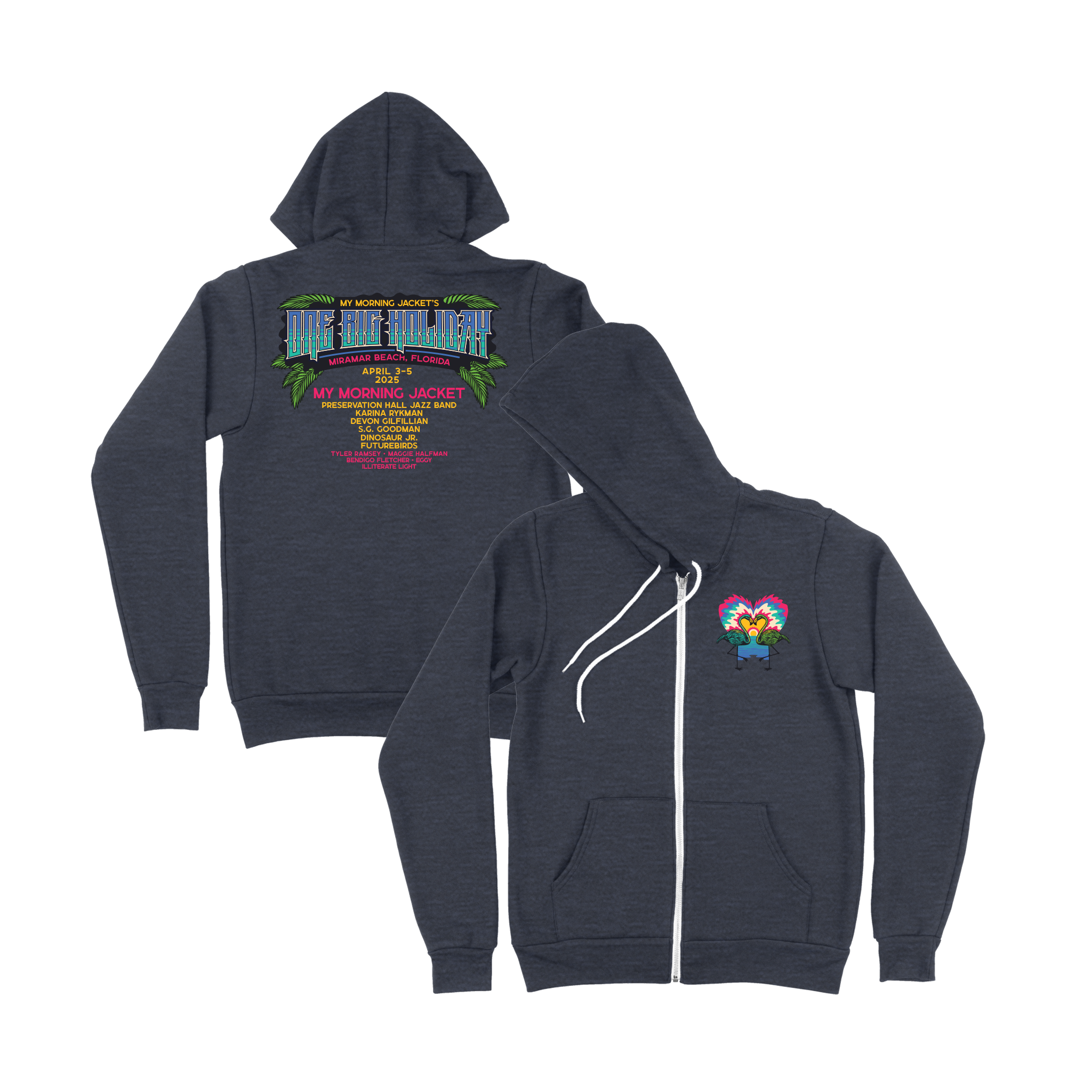 One Big Holiday 2025 Lineup Zip Up Hoodie
