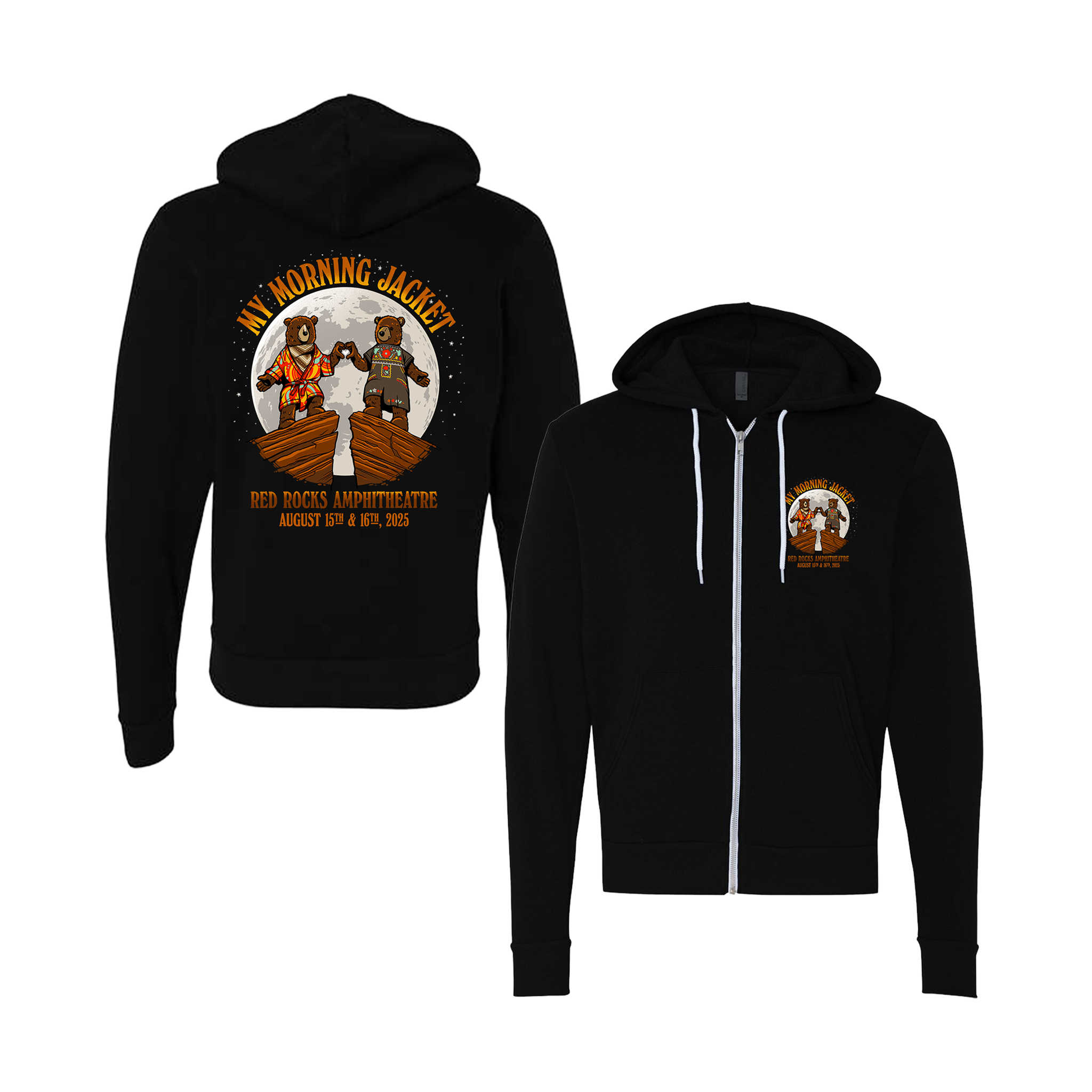 Red Rocks '25 Zip Up Hoodie - Black